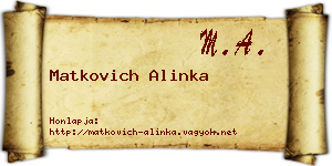 Matkovich Alinka névjegykártya